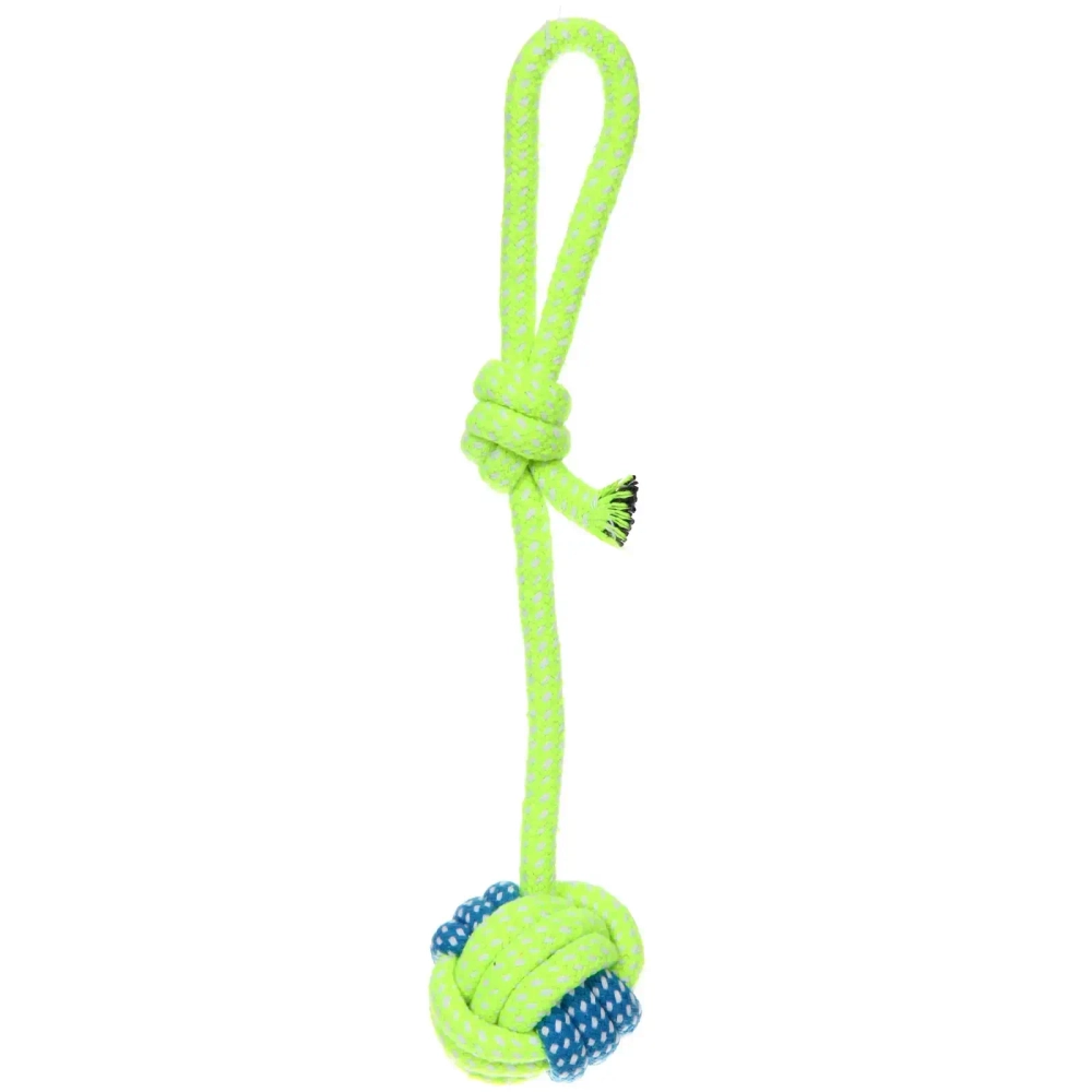 Игрушка - канат для собак мелких и средних пород «НЕСКУЧАЙКА», цвет желтый, 27,5см / 53гр (лейбл)