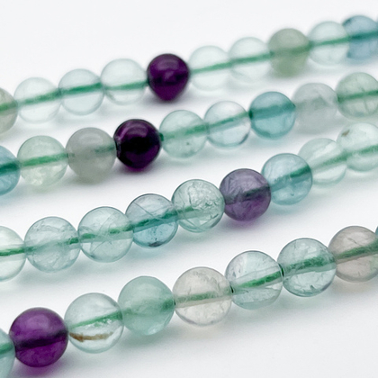 Флюорит бусины, диаметр 6,3-6,5 мм, цена за 28-29 шт (1/2 нити)