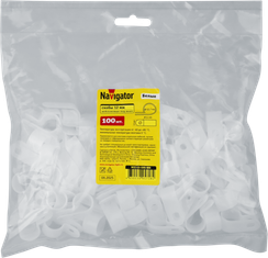 Крепеж для кабеля Navigator с отверстием 12 мм белый (упаковка 100шт) 41609