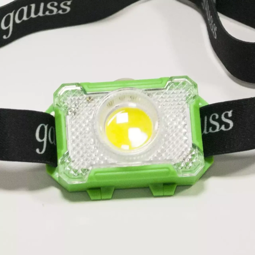 Фонарь Gauss LED налобный модель GFL305 3W 150lm 3xAAA