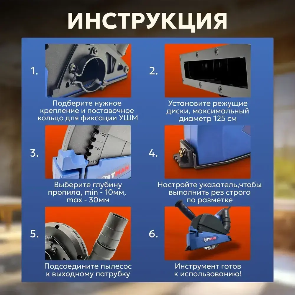 Кожух защитный вытяжной 1313-2 на УШМ 115,125 мм/насадка на болгарку/насадка штроборез для отвода пыли