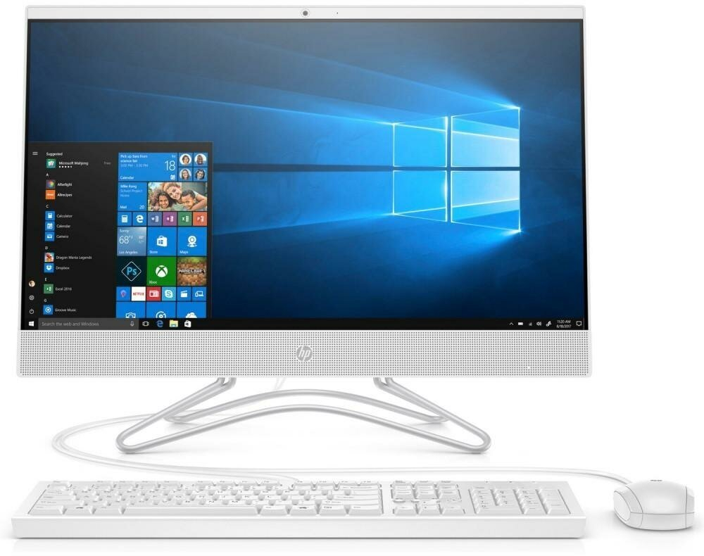 Моноблок HP 24-df0031ur. Конфигурация: Intel Pentium Silver J5040 2 ГГц/4 ГБ/128 ГБ SSD/Intel UHD Graphics 605/Free DOS/23.8"/1920х1080