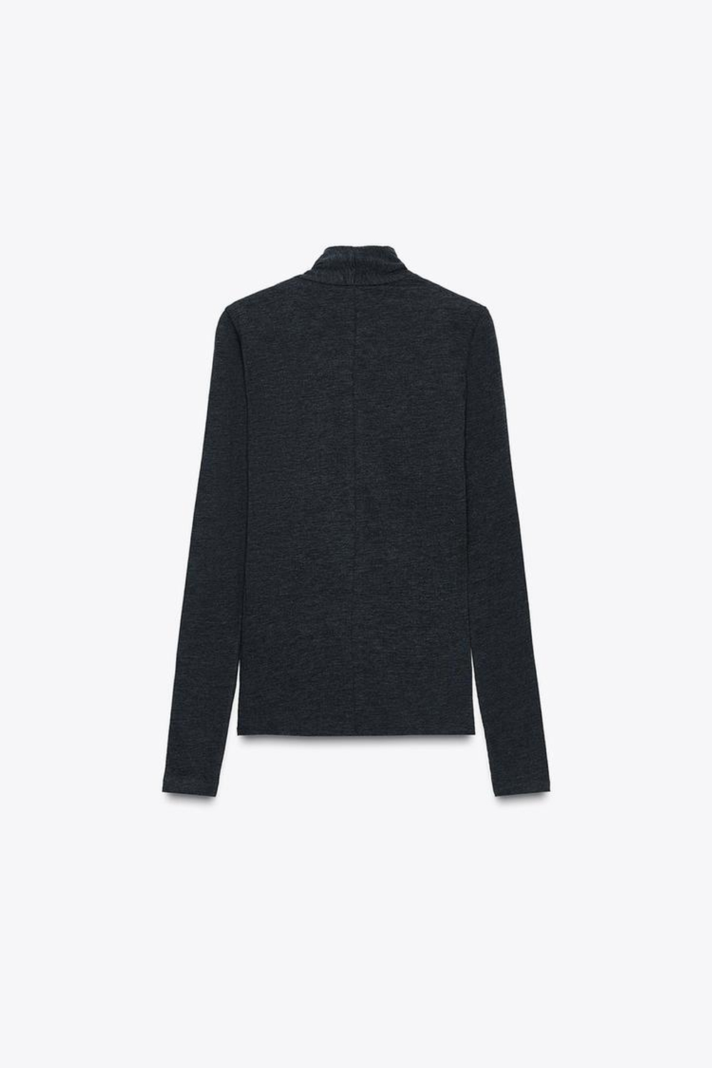 ZARA ФУТБОЛКА С ДРАПИРОВКОЙ СПЕРЕДИ, МАРЕНГО МЕЛАНЖ