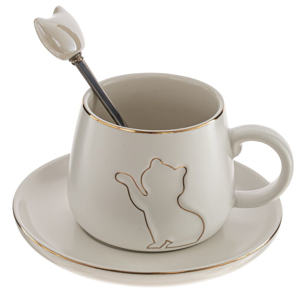 GAEM Чашка с блюдцем и ложкой, 190 мл, L12,5 W12,5 H6,5 см, 2в.