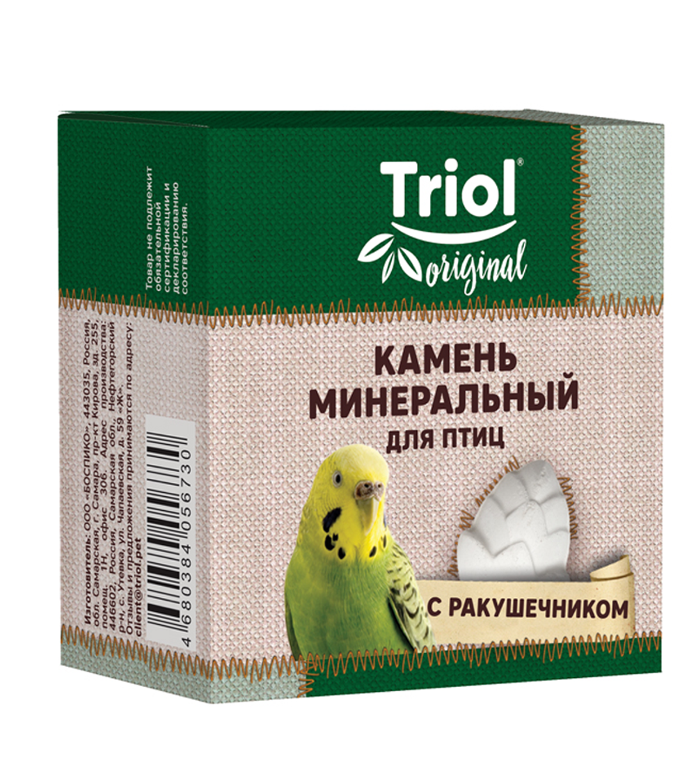 Камень минеральный с ракушечником для птиц "Шишка", 25г, Triol Original