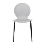 Стул пластик Wave серый с черными ножками