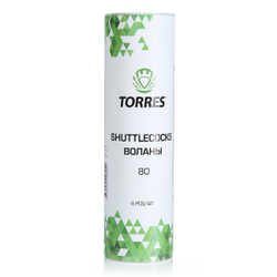Воланы для бадминтона TORRES 80, BD20107, ПВХ, 6 шт