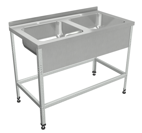 Ванна моечная цельнотянутая ВМЦб2 1200/6, 1200х600х860 мм, емк.500*400*250, с бортом и отверстием