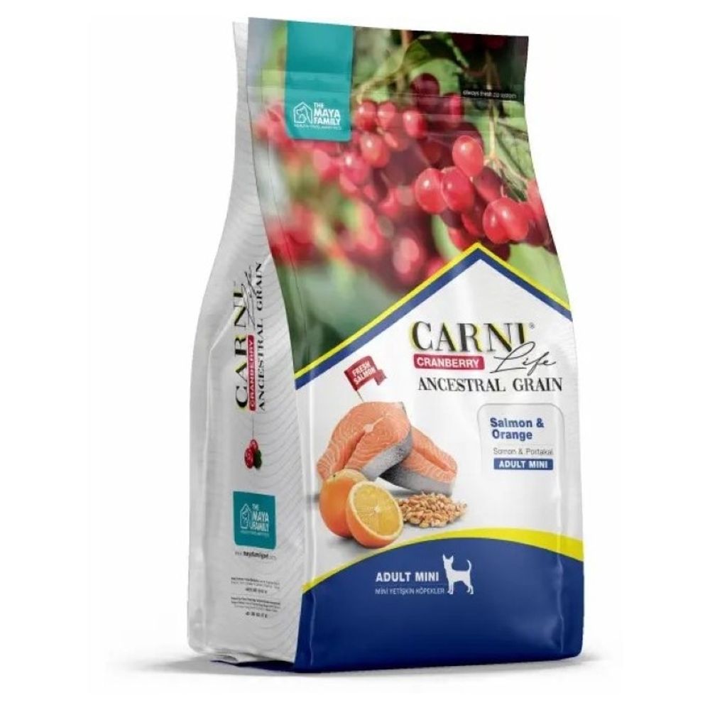 Сухой корм CARNI Life Mini для взрослых собак мелких пород с лососем, апельсином и клюквой - 2,5 кг (срок до 15.08.2025)