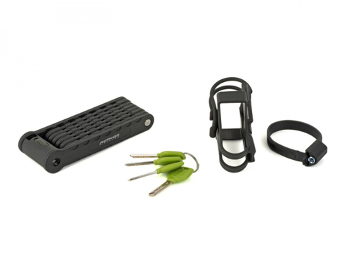 Замок вело AUL FlexGuard-8 X9 складной 940мм 8 сталь пластик с мягк. покрыт. 3,5мм крепл-е автом. 165х60х23мм 580гр. черный AUTHOR