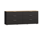 Комод Салерно 6 (МДФ) 23006 Софт Черный агат Черный 0190 PE 182*42*72 см, Черный   Фиеста