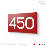 Номер на дверь 450, табличка на дверь для офиса, квартиры, кабинета, аудитории, склада, красная 120х70 мм, Айдентика Технолоджи