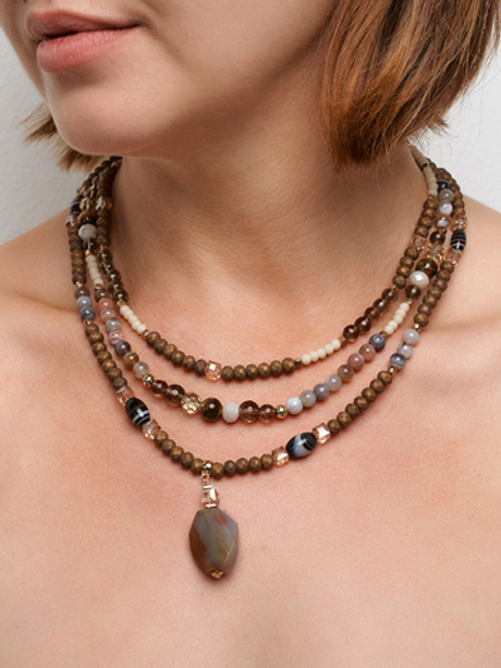 10155511 Колье Роман с камнем