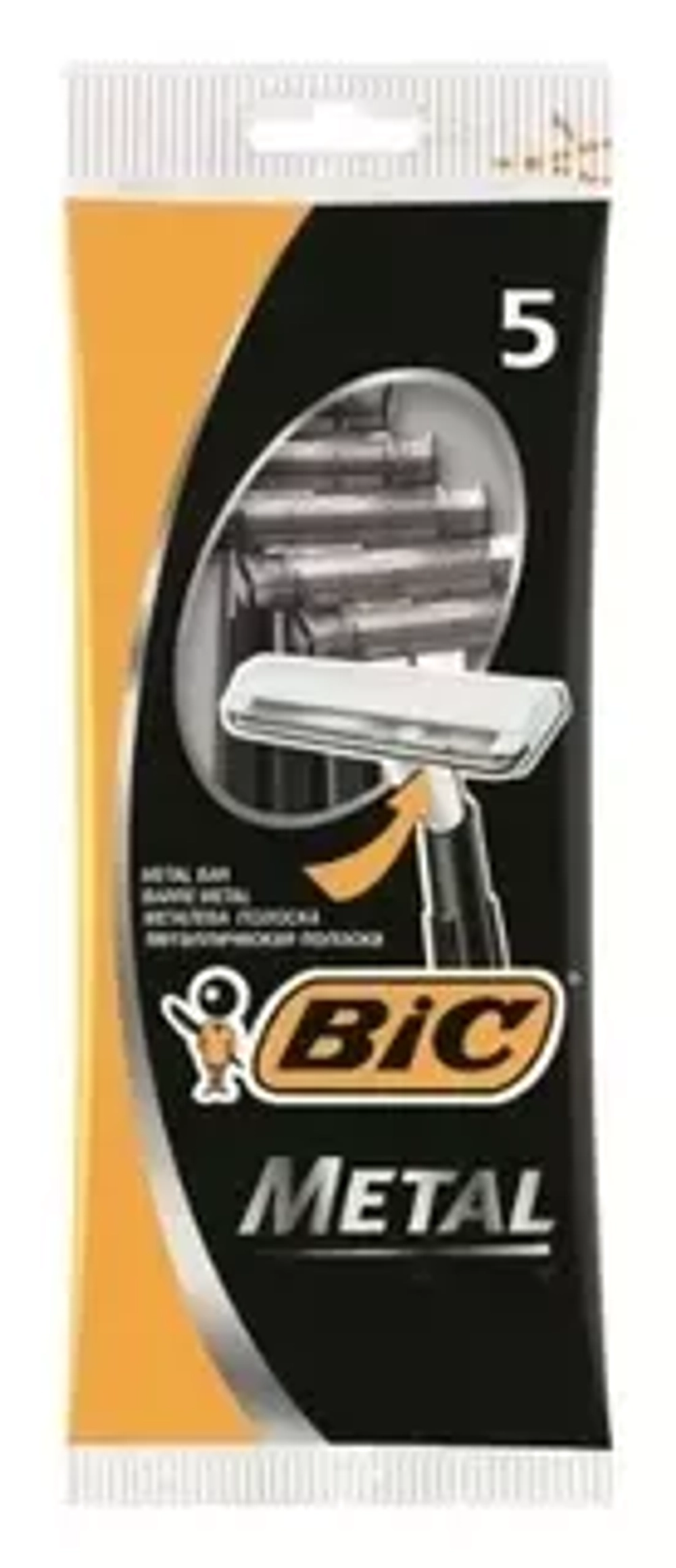 Станок для бритья одноразовый "BiC METAL" (черный) 5 шт