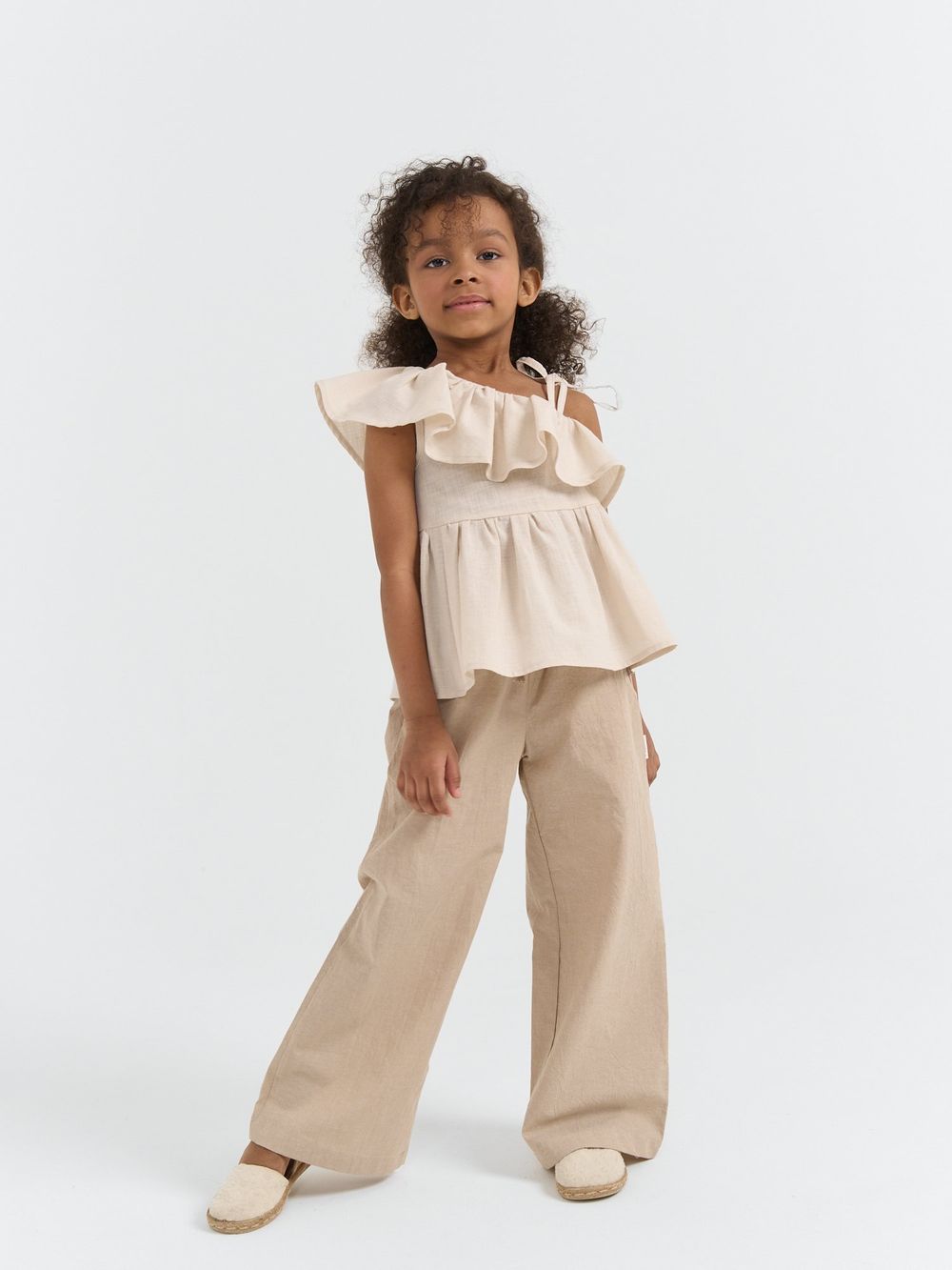 Брюки палаццо хлопковые "Песок"