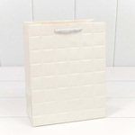 Пакет подарочный 18х23х10см Фигуры и узоры "Квадраты" (Белый)