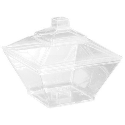 Креманка фуршетная (чашка) "Пагода/Трапеция" прозрачная 80 мл (12/288 шт.) с крышкой 84176