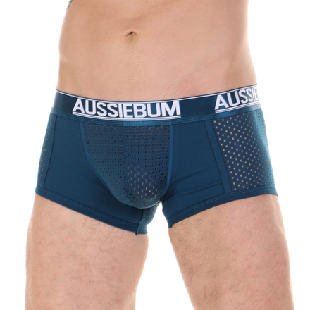 Мужские трусы боксеры изумрудyные с сетчатыми вставками AUSSIEBUM