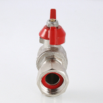 Кран шаровой Valtec BASE угловой с накидной гайкой 1" вн.-нар. (VT.267.N.0606)