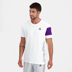 Мужское теннисное поло Le Coq Sportif N°1 T-Shirt - White, Violet