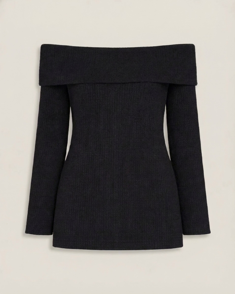 Anna джемпер с отворотом в черном