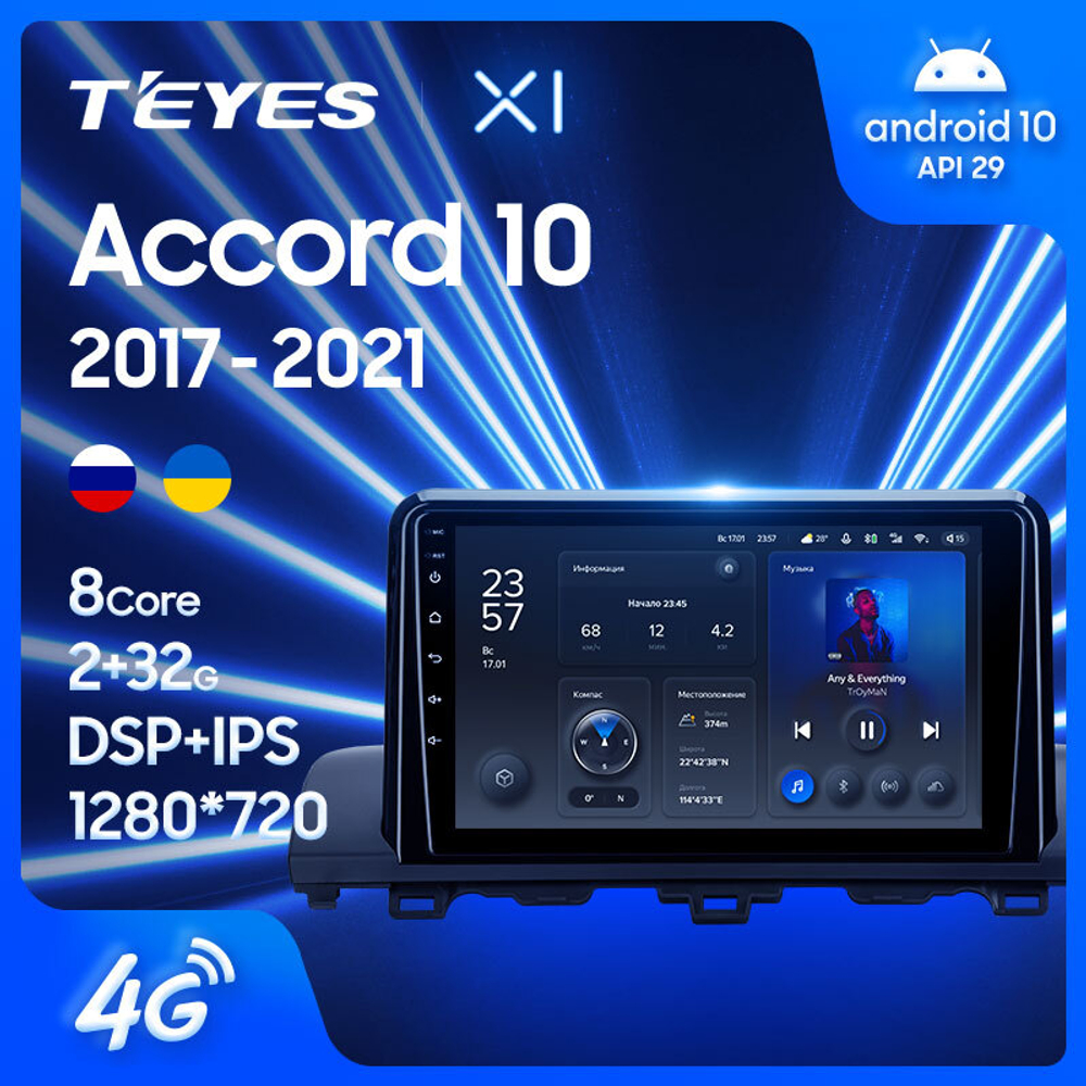 Teyes X1 9" для Honda Accord 10 CV X 2017-2021