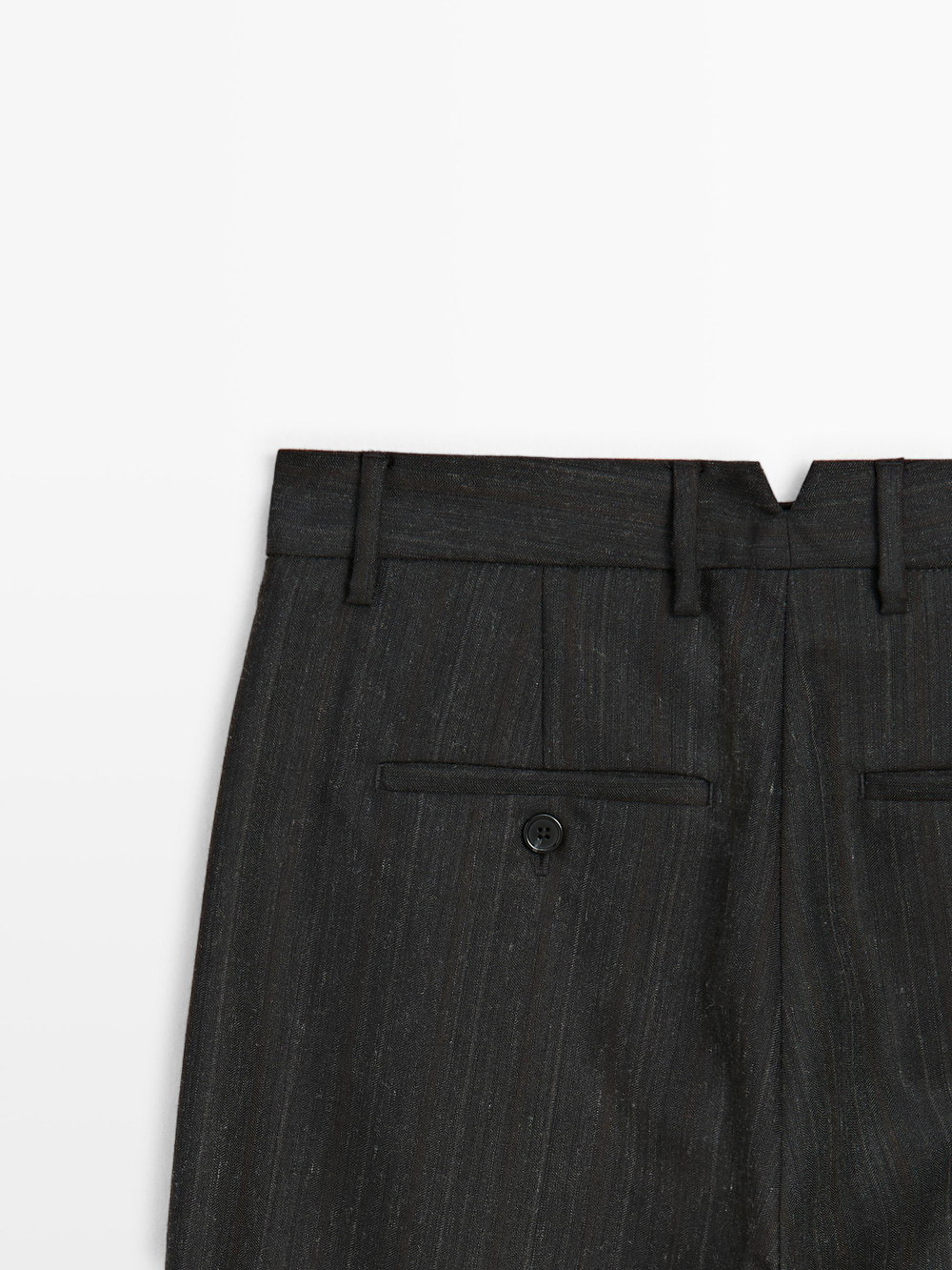 Massimo Dutti Широкие брюки из смесовой шерсти в полоску, темно-серый