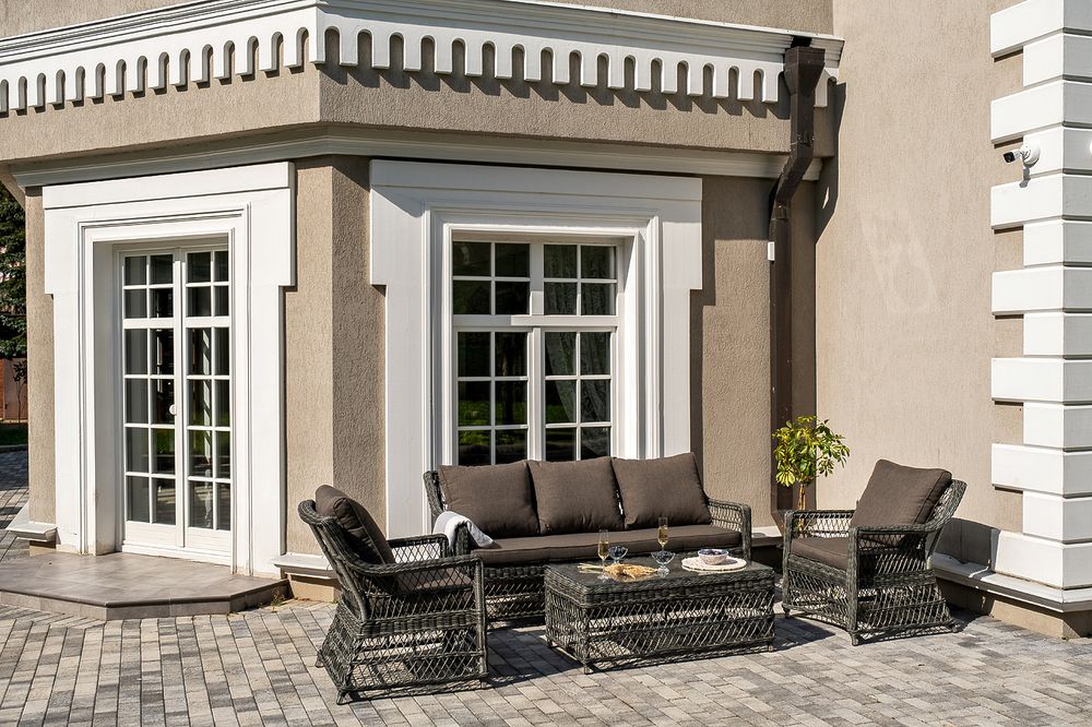 "Гранд Латте" лаунж-зона из искусственного ротанга, цвет графит