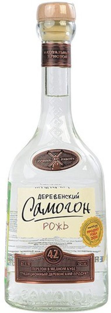 Натуральный деревенский самогон Рожь 0,5л 42%