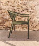 Уличный стул Livadia из зеленого алюминия и веревки