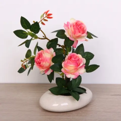 Цветочная композиция «Розовый восторг» 25см в горшке, цвет розовый