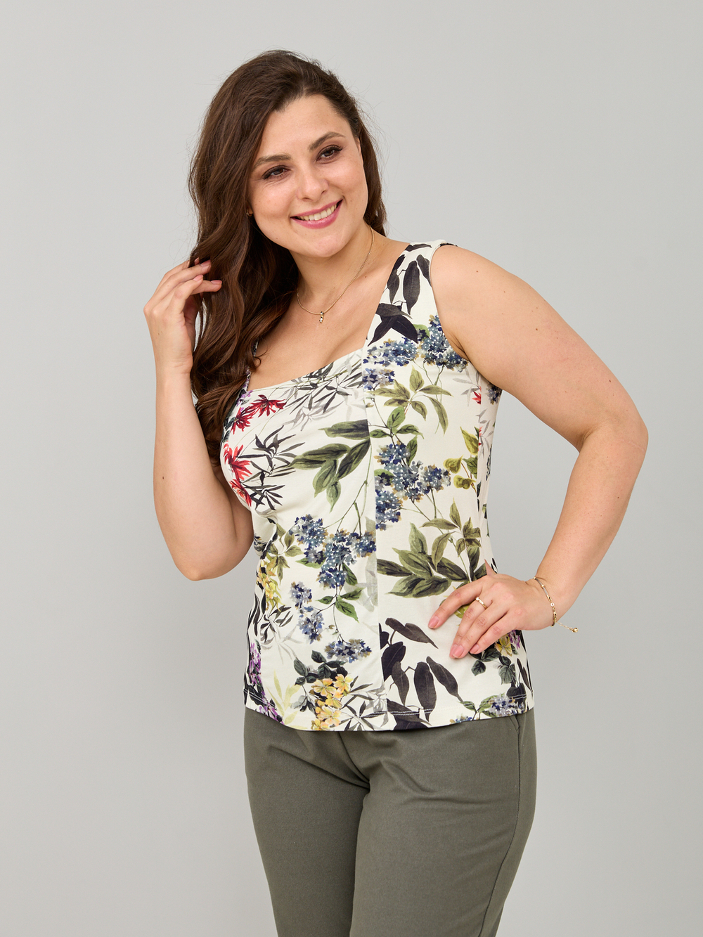 Майка М-040/молоко-акварельгортензия