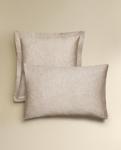 ZARA HOME САТИНОВАЯ НАВОЛОЧКА С УЗОРОМ, СЕРЫЙ