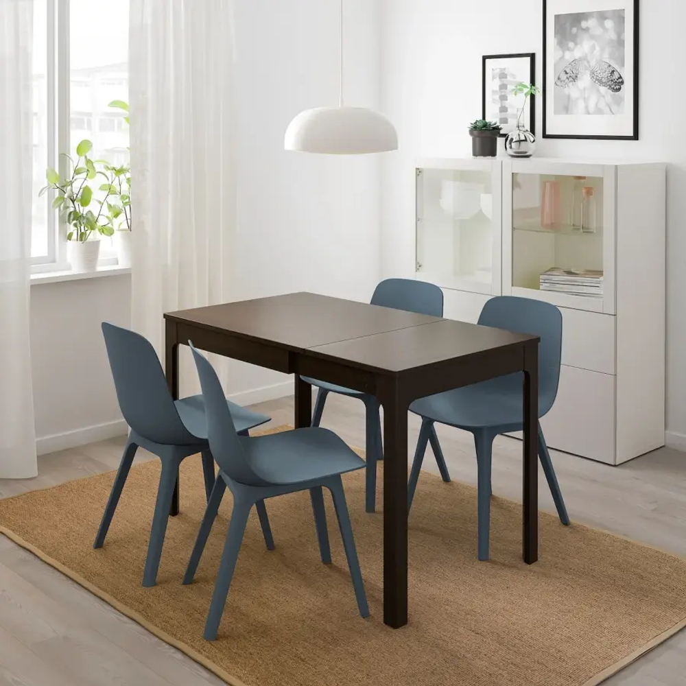 Раздвижной стол - IKEA EKEDALEN/ЭКЕДАЛЕН ИКЕА, 75х120/80х70 см, темно-коричневый