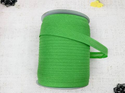 Косая бейка х/б, ш. 1,5 см, зелёный