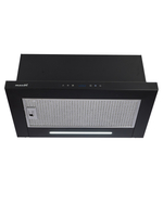 Вытяжка кухонная MACBI Perfa-60G-S/S (BLACK) черный, D150мм, 1200м3/ч, полновстраиваемая, мотор 230Ватт, стекло 60см, сенсорное управление + управление жестами, освещение светодиодное 5W