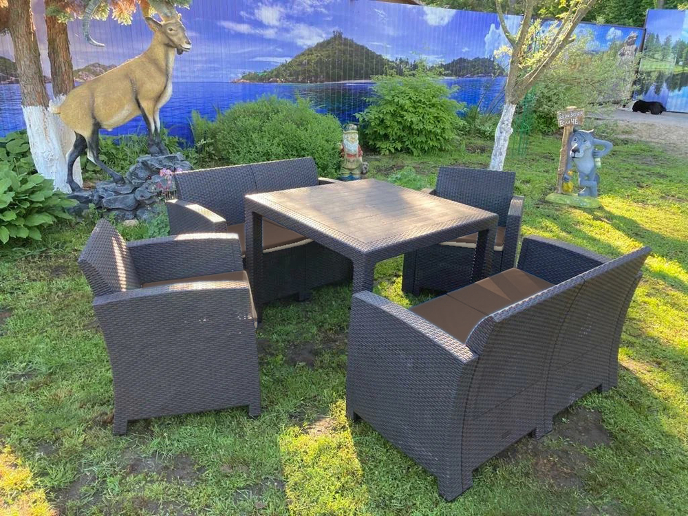 Комплект мебели под искусственный ротанг для отдыха Калифорния «California Family Mini Set» арт.77787/77763/8422 — 2