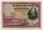 Банкноты Испания 25 и 50 песет 1928 год. VF