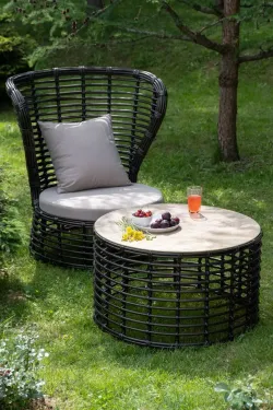 "Парма" кофейный комплект из искусственного ротанга, цвет бронзовый