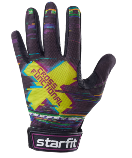 Перчатки для фитнеса WG-104, с пальцами, черный/мультицвет