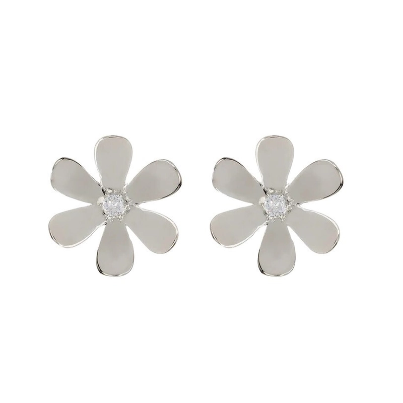 Серьги Акцентные Ромашки – Серебро