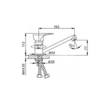 Смеситель для кухни 35к F4514-В FRAP (плоский пов.излив, п/шпильку, хром, силумин)