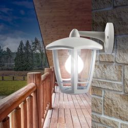 Садово-парковый светильник ЭРА «Дели 3» НБУ 07-60-004-Б белый 6-гранный настенный IP44 Е27 max60Вт | Садово-парковые светильники