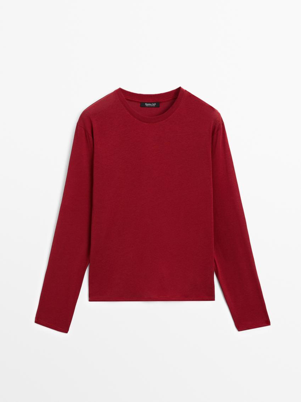 Massimo Dutti Футболка из 100% хлопка, красный