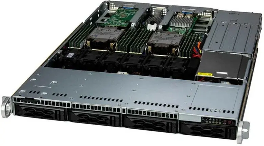 Сервер Supermicro SuperServer 1U 611C-TN4R/ 2x5418N/ 4x32Gb/ 1xSSD 960Gb/ AOC-S3908L/ 2x10Gb/ SFT-DCMS-SINGLE