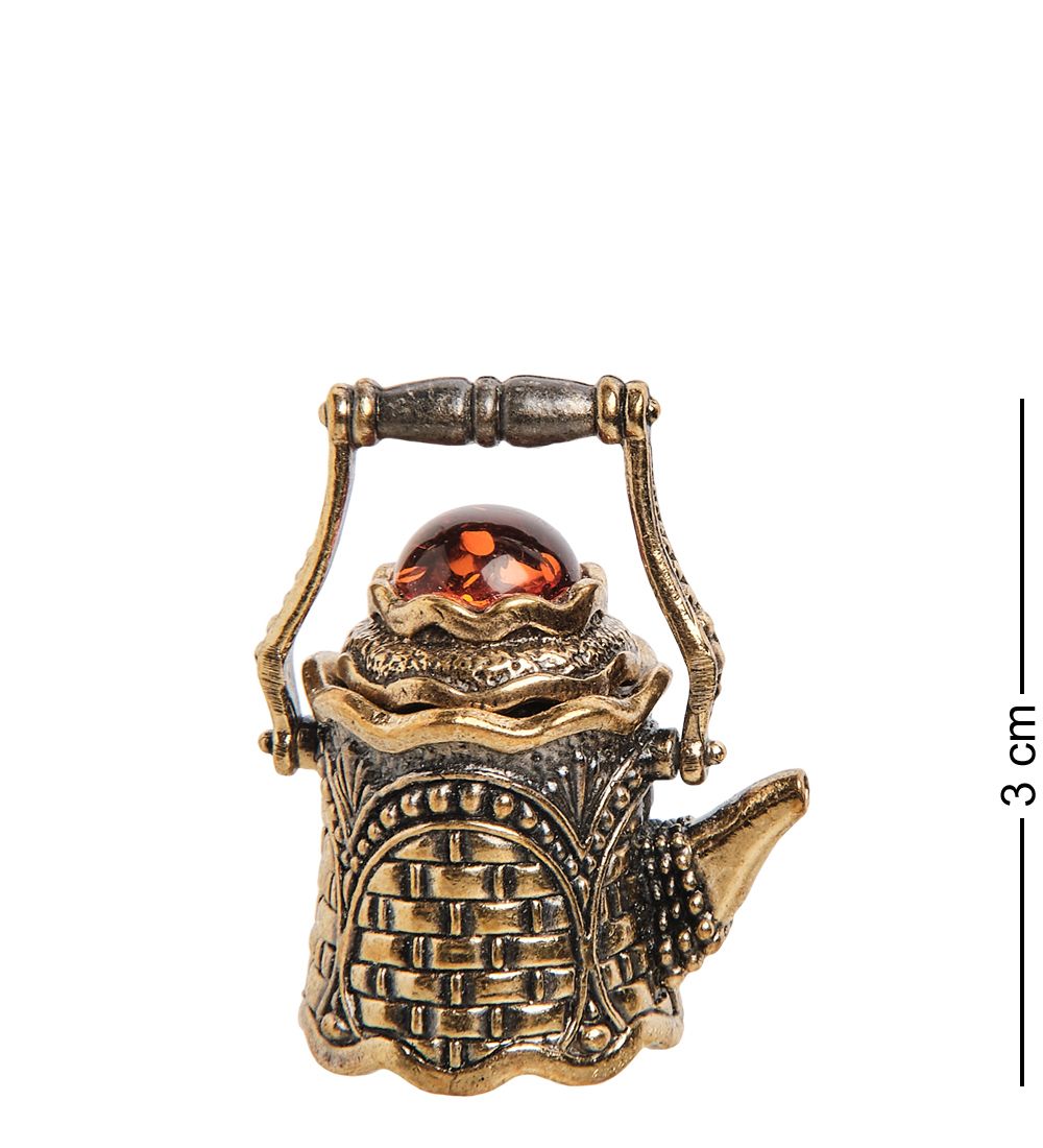 AM-2232 Наперсток «Чайник Крепость» (латунь, янтарь)