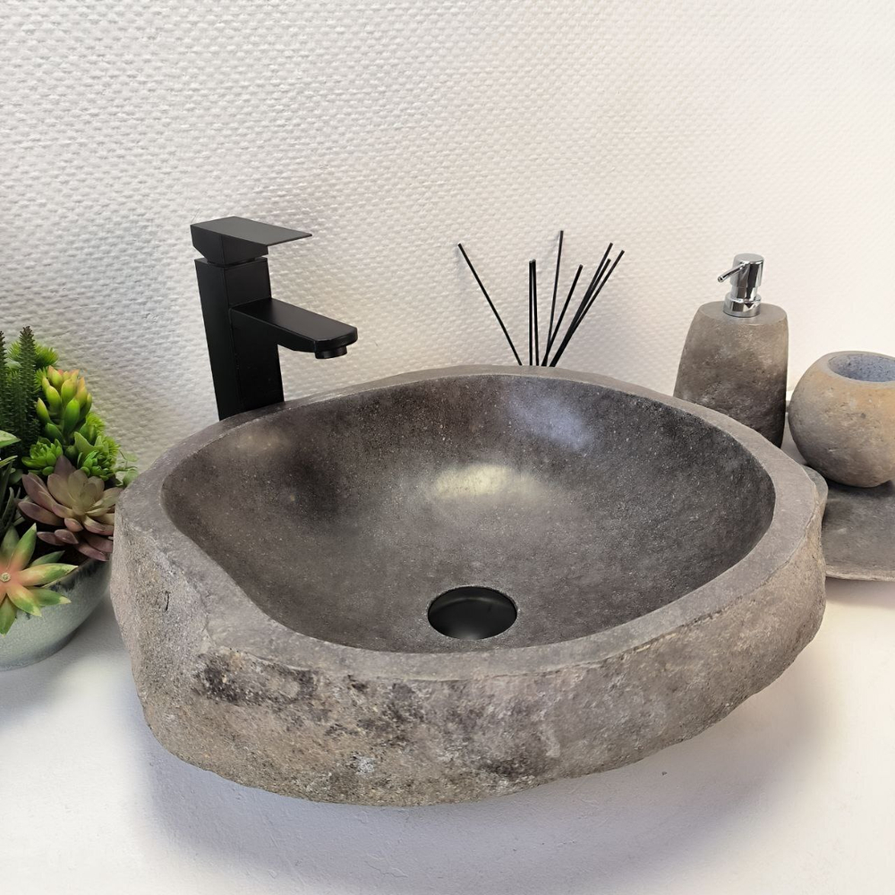 Раковина из речного камня RS-63520 (47*41*15) 0122