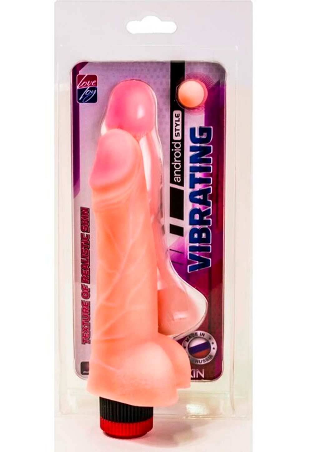Реалистичный вибромассажер с мошонкой Android Style (18 см ) (Цвет: телесный)