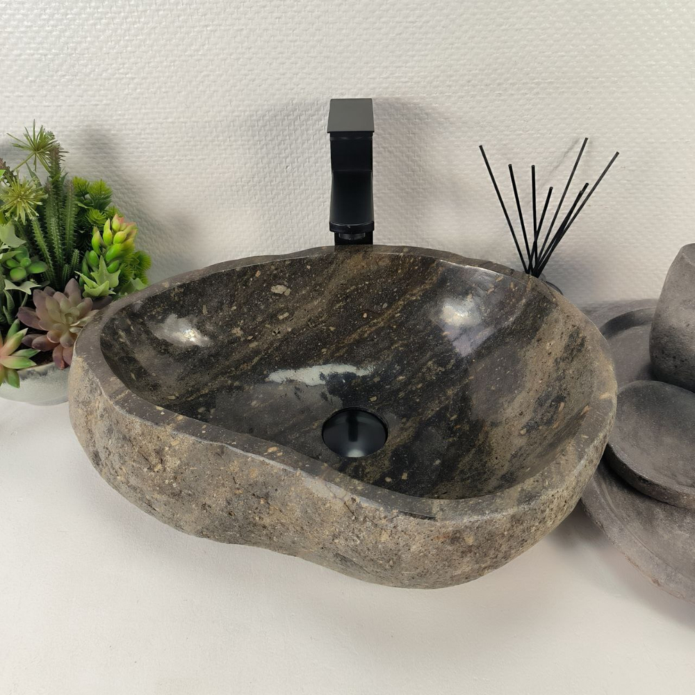 Раковина из речного камня RS-64887 49*38*15 0856