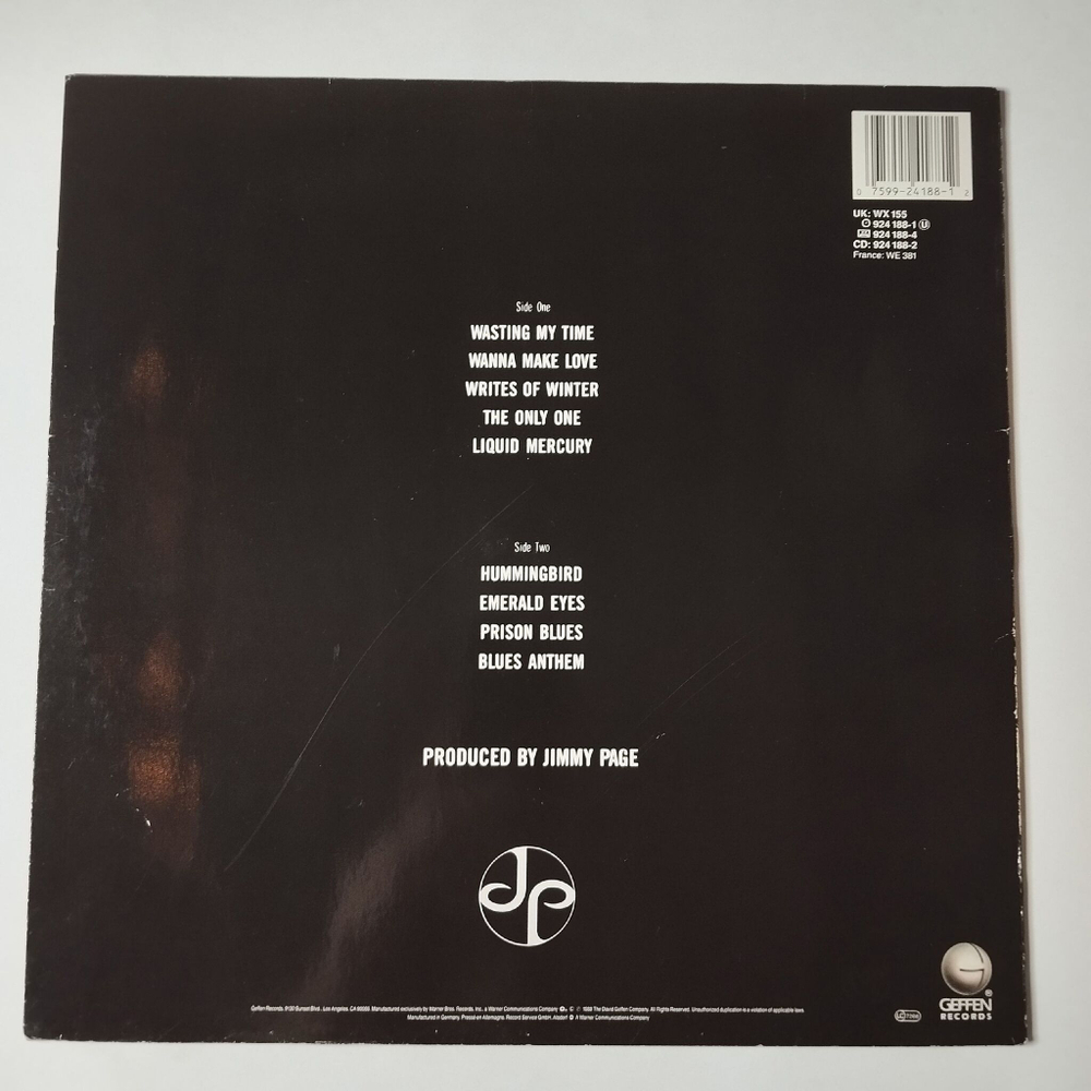Винтажная виниловая пластинка LP Jimmy Page Outrider (Germany 1988)